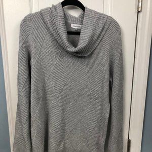 Gray Calvin Klein patterned textured cowlneck sweater.  used.